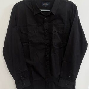 Roark Shirt Mens Well Worn Classic Fit Long Sleeve Organic Cotton Black Size XL